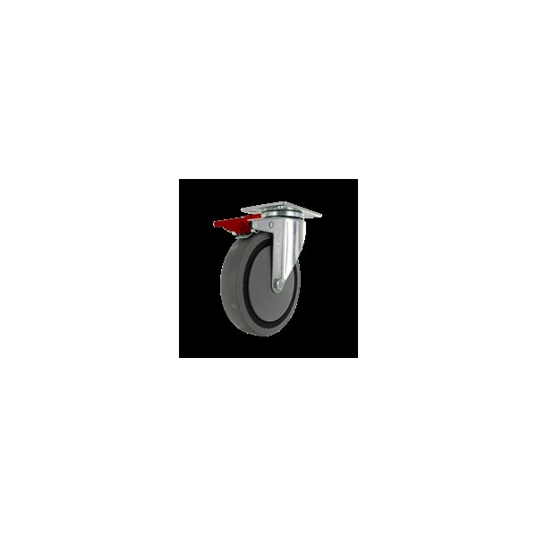 5"x1.25", TPR A70 CROWN TREAD WHEEL, TOTAL LOCKING SWIVEL CASTER ,